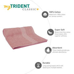 Mytrident Cotton Bath Towel 525 Gsm | For Men & Women Classic Towel 100% Cotton Bath Towel (Soft Berry)