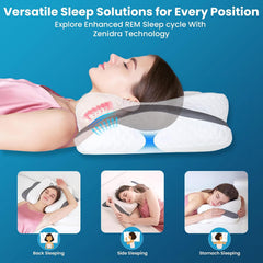 Butterfly Memory Foam Cervical Pillow For Neck Pain Relief, Soft Pillow | Orthopedic Head & Shoulder Support Effective For Sleep Disorders | Breathable, Sleep Apnea, Anti-Snoring Pillow