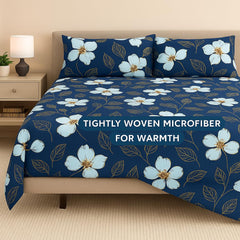 King Bedsheets Include Pillow Cover, Ultra Soft - 108x108 Inches, Dark Blue | Ideal For Home, Hotel, Villa, Resort & Guest House