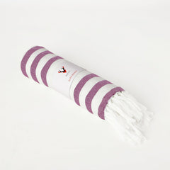 Patvy Bath Towels 240 Gsm | Light Weight Turkish Style Stripe Bath Towels For Men & Women Large Size (Grape)- Pack Of 1