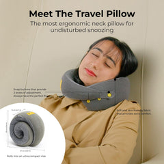 Travel Pillow Pure Memory Foam Neck Pillow, Comfortable Pillow, Size - Standard | Cloud Forest, Breathable Cover, Machine Washable, Airplane Travel Kit For Travelling, Adjustable Pillow