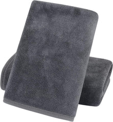 Microfiber Hand Towels 300 Gsm | Soft & Absorbent Face Towels For Bath, Spa, Gym (Gray) - Pack Of 2