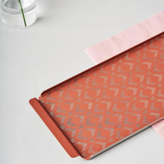 Designer Pink Stainless Steel Tray - Large, Ikat Series | Multipurpose Serving Platter - Premium Serve Ware, Dinnerware & Tableware
