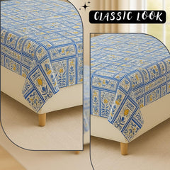 Bedsheet For Single Bed with 1 Pillow Cover - Size 90 X 60 Inches, Blue | Soft Touch Cotton Fabric-Comfortable & Durable | Elegant Printed Bedding Set For Daily Use