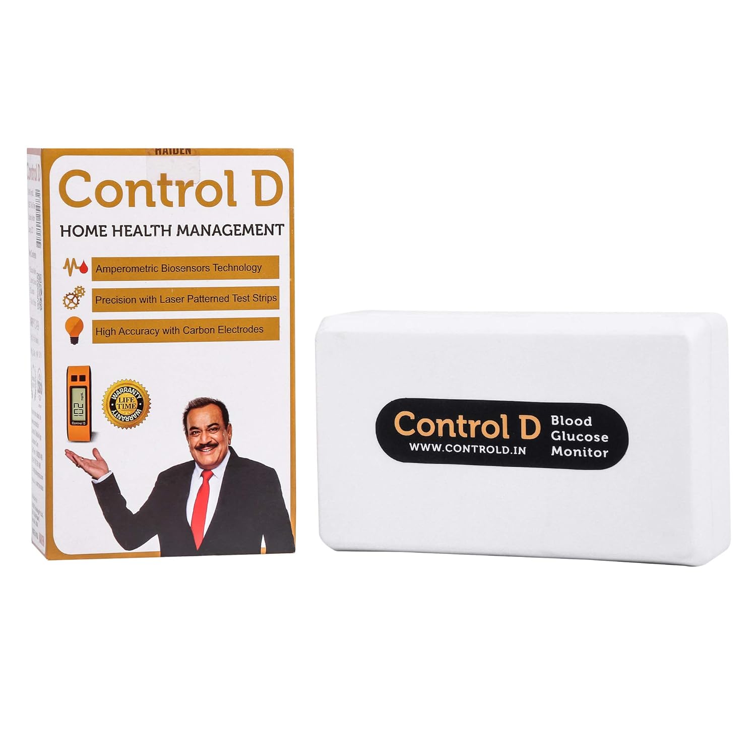 Control D Orange Glucometer + Blood Glucose Test Strips - 50 Strips Control D Orange Glucometer + Blood Glucose Test Strips - 50 Strips
