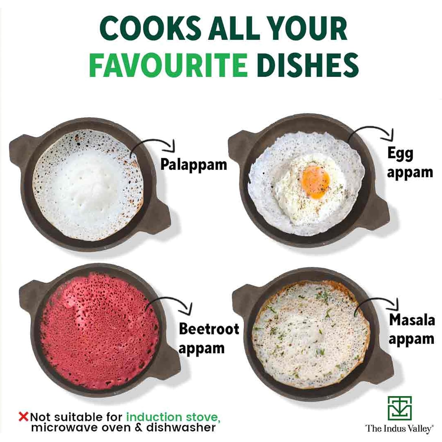 Pre-Seasoned Black Cast Iron Appam Pan - 22 Cm, 8.7 Inch, 1.7 Kg | Gas Compatible, Nonstick Appam Pan, 100% Pure & Toxin-Free, No Chemical Coating Pre-Seasoned Black Cast Iron Appam Pan - 22 Cm, 8.7 Inch, 1.7 Kg | Gas Compatible, Nonstick Appam Pan, 100% Pure & Toxin-Free, No Chemical Coating
