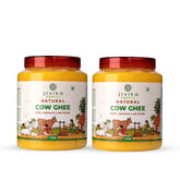 100% Pure Desi Cow Ghee By Jivika Naturals | Good Source Of Vitamin A & Healthy Desi Ghee Perfect For Boost Energy | 2 Litre (1 Litre * 2) | 67.6 Ounce | Jar Pack