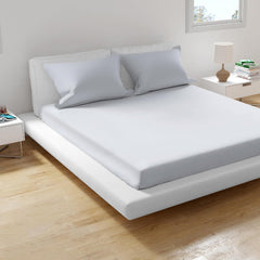 Super Soft Microfiber Solid Bedsheet With 2 Pillow Cover - Double Size 90 X 100 Inches, Ash Grey | Ideal For House, Guest House, Hotel - Easy To Maintain & Machine Washable