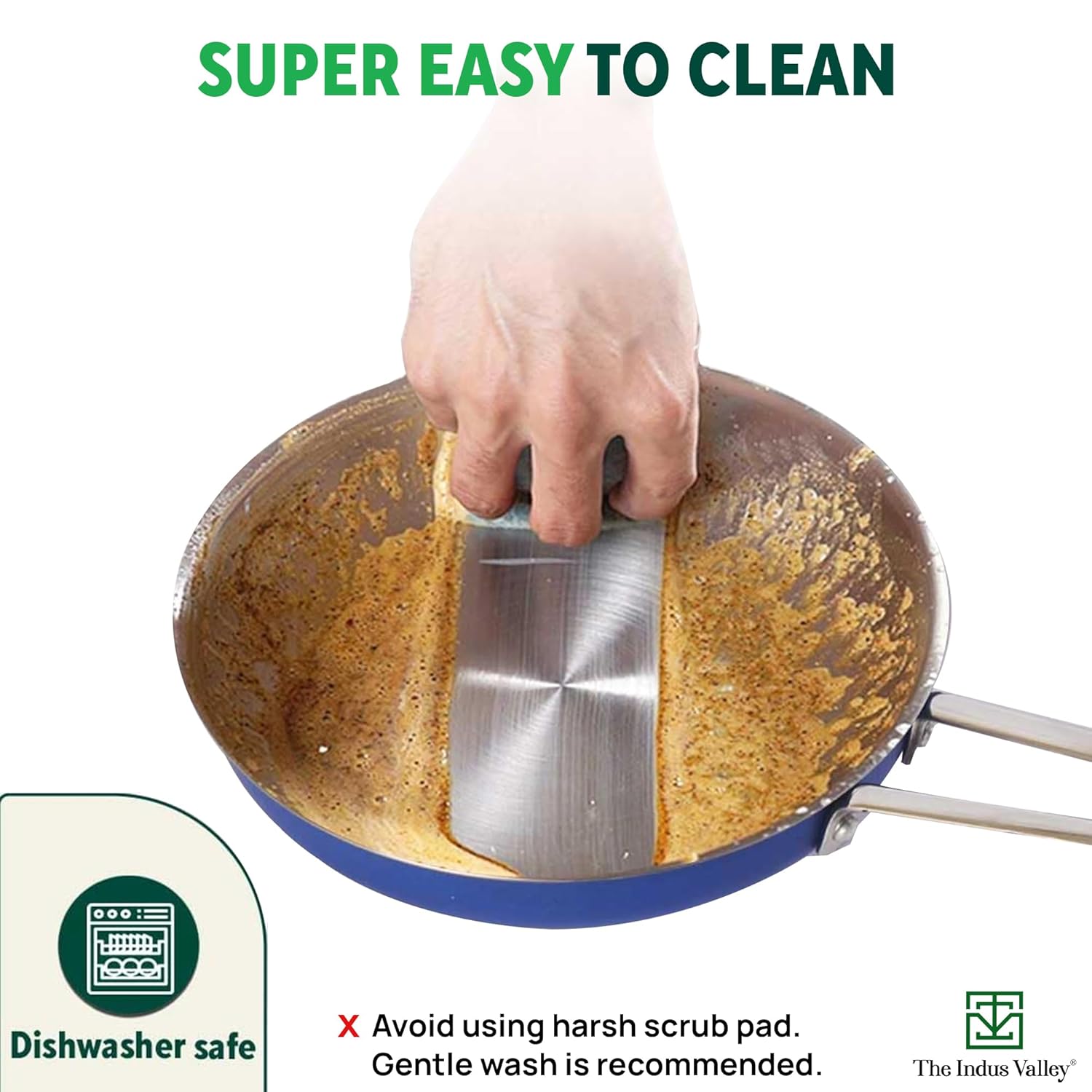 Coloured Stainless Steel Fry Pan - Blue, Small 22.7cm, 8.9 Inch, 1.5 Ltr, 0.7 Kg | Induction Friendly, 100% Toxin-Free, Naturally Nonstick, No Chemical Coating Coloured Stainless Steel Fry Pan - Blue, Small 22.7cm, 8.9 Inch, 1.5 Ltr, 0.7 Kg | Induction Friendly, 100% Toxin-Free, Naturally Nonstick, No Chemical Coating