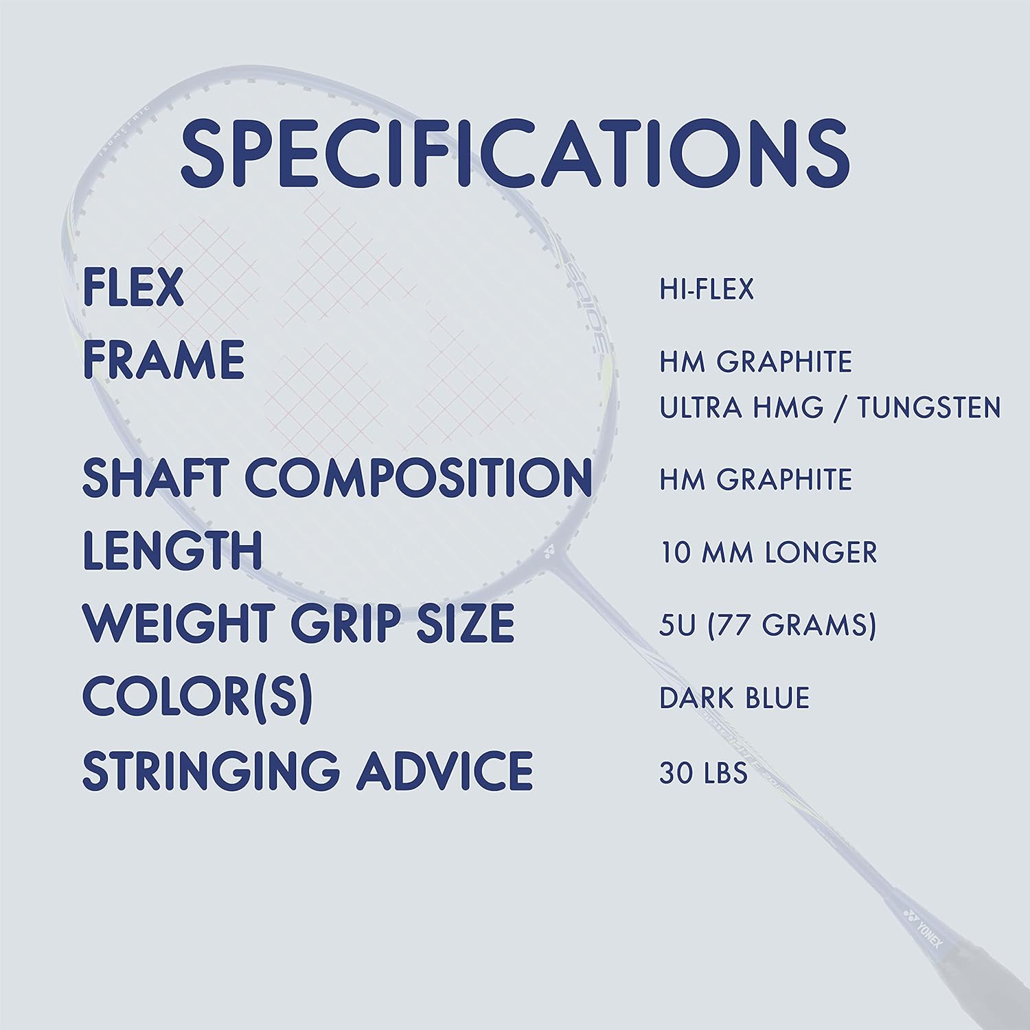 Yonex VOLTRIC LITE 20i Badminton Racquet G4, 77 Grams, 30 Lbs Tension, Colour - Blue, Material - Graphite, Grip Size         - 3 3/4 Inches Yonex VOLTRIC LITE 20i Badminton Racquet G4, 77 Grams, 30 Lbs Tension, Colour - Blue, Material - Graphite, Grip Size         - 3 3/4 Inches