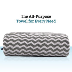 Kuber Industries Cotton Bath & Hand Towels 900 Gsm | Quick Absorbent Easily Washable For Men & Women Workout Gym Napkins For Men - Zig Zag - Grey (Pack Of 2)