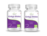 Natures Velvet Lifecare Ginkgo Biloba Extract 80mg, Improves Energy Levels | 60 Capsules 100gm 0.2lbs Each Pack Of 2