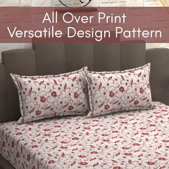 Bedsheet For Queen Size Bed With 2 Pillow Covers - 90 X 100 Inches, Maroon | Soft, Breathable, Wrinkle Free & Fade Resistant