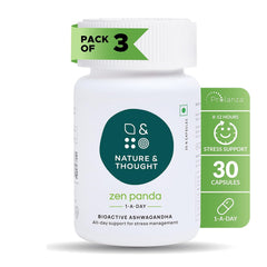 Nature & Thought Ashwagandha Adaptogen Capsules For Men & Women, All Day Stress, Anxiety & Sleep Support Supplement With Long Acting Prolanzatm | 30 Capsules 50gm 0.1lbs Each Pack Of 3