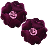 Rose Flower Shaped Pair Cushion Pillow, Soft & Decorative Cushions, Purple - 16 Inch | For Living Room, Bed, Sofa, Seating Area | Furniture Cushion, Perfect For Home DƩcor - Pack Of 2