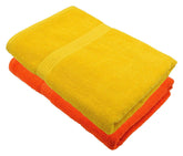 North Field Bath Towel 1000 Gsm | Extra Soft & Absorbent, Durable Bath Towel (Yellow & Orange) - Set Of 3