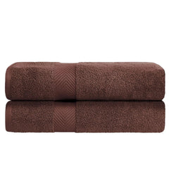 Fresh From Loom Luxury Edition Egyptian 100% Pure Cotton Bath Towel 1200 Gsm | High Water Heavy Soft Dual Stitched Bath Towel (Brown) - 2 Pcs