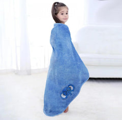 Urbanleaf Premium Microfiber Kids Bath Towels 300 Gsm | Quick Drying Towels For Unisex Kids Cartoon Print Baby Towel For Boys & Girls (Light Blue)