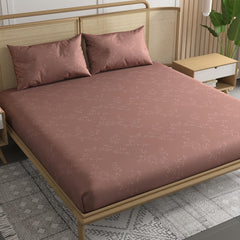 100% Cotton Plain King Size Bedsheet With 2 Pillow Covers | 108 X 108 Inches, Dusty Rose | Breathable & Skin Friendly - Soft & Durable For Everyday Use & Bedroom