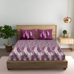King Size Fitted Bedsheet With 2 Large Pillow Covers - 108 X 108 Inches, Petal Pink | Soft, Breathable & Durable | Wrinkle Resistant