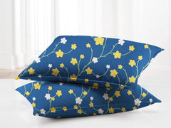 Printed Double Bedsheet King Size Set With 2 Pillow Covers - 90 X 100 Inches, Blue | Lightweight & Breathable, For Bedroom & Gifting Double Bedsheet