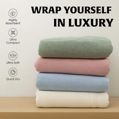 Essencenest Ultra-Soft Bamboo Fiber Bath Towel 450 Gsm, Eco-Friendly, Antibacterial & Antifungal (Pink)