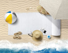 Tiqh 100% Zero Twist Cotton Highly Absorbent & Quick Dry Extra Large Soft Beach Towel 600 Gsm (White)