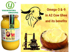 Premium Desi Sahiwal Cow Ghee By Yugmantra Organic Foods | Healthy & Delicious Desi Ghee Perfect For Weight Managements | (600ml) 20.2 | Jar Pack