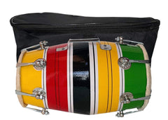 Wooden Musical Instrument Baby Dholak Drum Nuts & Bolt - Multicolor | Dholak For Festival, Wedding, Satsang - Very Easy To Tune