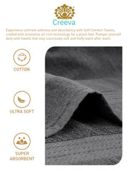 Creeva Classic Cotton Bath Towel 550 Gsm - Sleek Grey