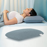 Ergonomic Memory Foam Pillow For Neck Pain Relief - 21 X 14 X 4.5 Inch | Orthopedic Pillow For Side, Back Sleeping | For Head Pain Relief, Washable Midnight Blue Cover - Pack Of 1