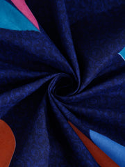 1 Double Bedsheet With 2 Pillow Covers - 85 X 86 Inches, Navy Blue | Long-Lasting Color Comfortable Fabric Bedsheet