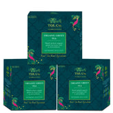 TGL Co. Organic Green Tea - Pack Of 3 X 16 Pyramid Tea Bags, 96gm, 3.3 Ounce | Rich In Anti Oxidant, Improve Digestion - Medium Caffeine, No Artificial Flavor