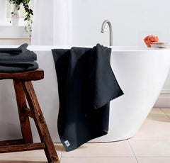 Enchant Home Pure Cotton Waffle Towel 400 Gsm | Lightweight Anti-Microbial & Water Absorbent Soft Touch Quick Drying Bath Towel | Charcoal