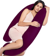 Full Body G Shape Pregnancy Pillow For Women, Maternity Pillow, Purple Color | Pillow Gift For Pregnancy Sleeping, Premium Velvet Cover With Zip | Adjustable, Washable, Multipurpose Pillow