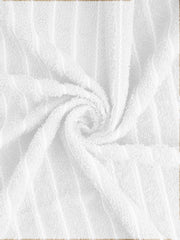 Welspun 100% Cotton Large 250 Gsm Dobby Solid 2-In-1 Bath Towel (White)
