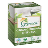 Grenera Organic Moringa Green Tea - 25 Tea Bags | Made With Moringa & Green Tea Leaf - Caffeine Free, Non-GMO, Gluten Free