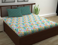 Soft Cotton Double Bedsheet With 2 Pillow Covers | 87 X 100 Inches, Multicolor - Soft & Breathable Fabric | Comfortable For Daily Use