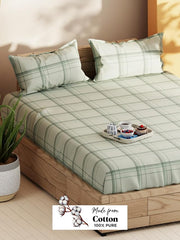 100% Natural Soft Cotton Double Bedsheet With 2 Pillow Covers - 92 X 102 Inches, Shagreen | 1 Bedsheet With 2 King Size Pillow Covers