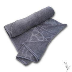 Nive Home Linens Microfiber Bath Towel 800 Gsm | Self Design, Ultra Soft, Super Absorbent, Quick Dry (Gray & Blue)- Pack Of 2