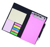 Note Book With Sticky Notes & Clip Holder In Diary Style With Free Pen (Pink)