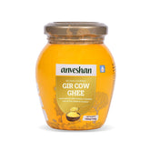 Natural Premium Bilona-Churned Gir Cow Ghee By Anveshan | High In Vitamins A, D & Healthy Bilona Method Desi Ghee Good For Bones Health | (150ml) 5.0 Ounce | Jar Pack