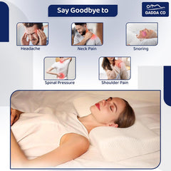 Orthopedic Contour Memory Foam Pillow For Neck & Shoulder Pain Relief, White, Size - 20 X 12 X 2.5 Inch | Butterfly Design With Jacquard Cover | Better Sleep & Comfortable & Soft Pillow