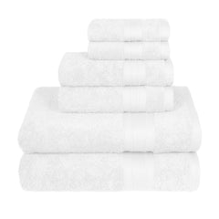 Trident Soft Comfort Air Rich Bath Towels 500 Gsm | 100% Cotton Towel, Super Soft, Highly Absorbent, 6 Pieces (White)