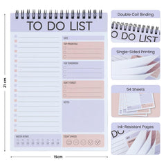 To Do List Notepad - Daily Planner/Organizer With Priority Sections, 60 Sheets, Pack Of 1