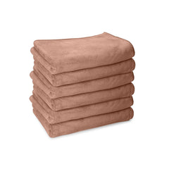 Housse Premium Microfiber Face Towel 900 Gsm | Korean Beauty Ultra Absorbent, Odour-Free, Quick Dry Face Towel (Pack Of 6) - Warm Beige