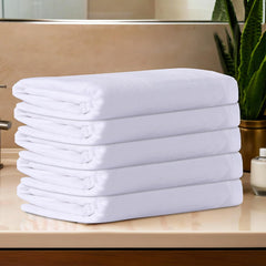 Kuber Industries Cotton Bath Towels 200 Gsm | Super Soft Swimming & Bathing Towel Travel Cotton Towel & Gamcha - White (Pack Of 5)