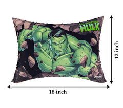 Marvel Hulk Print Kid's Pillow, Polyester Super Soft Kids Pillow, Green - 12 X 18 Inch | Soft Kids Pillow For Sleeping & Travel, Suitable For All Sleepers, Comfortable - Pack Of 2
