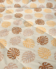Bedding Set 1 Double Bedsheet, 2 Pillow Covers With 1 Comforter | 90 X 90 Inches, Beige & Brown | Perfect For Queen Bed Durable & Wrinkle Free - All Season Bedding