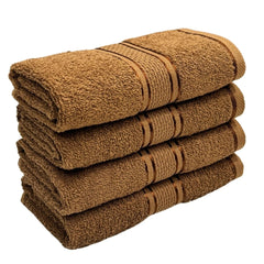 Stamio Cotton Hand Towel 800 Gsm | Soft, Absorbent, Quick Dry, Small Size Towels, Travel Friendly Towel (Sepia Brown) - Set Of 4